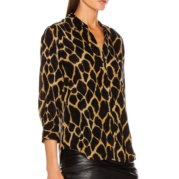 L’AGENCE Ryan Blouse Sienna Safari Print Small - Picture 3 of 8
